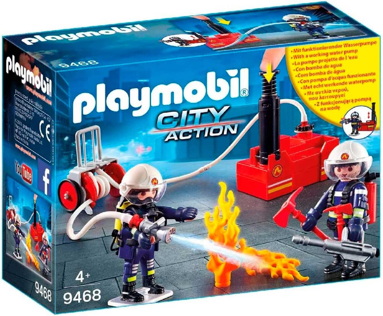 Playmobil.  .9468 Firefighters with Water Pump (    c)
