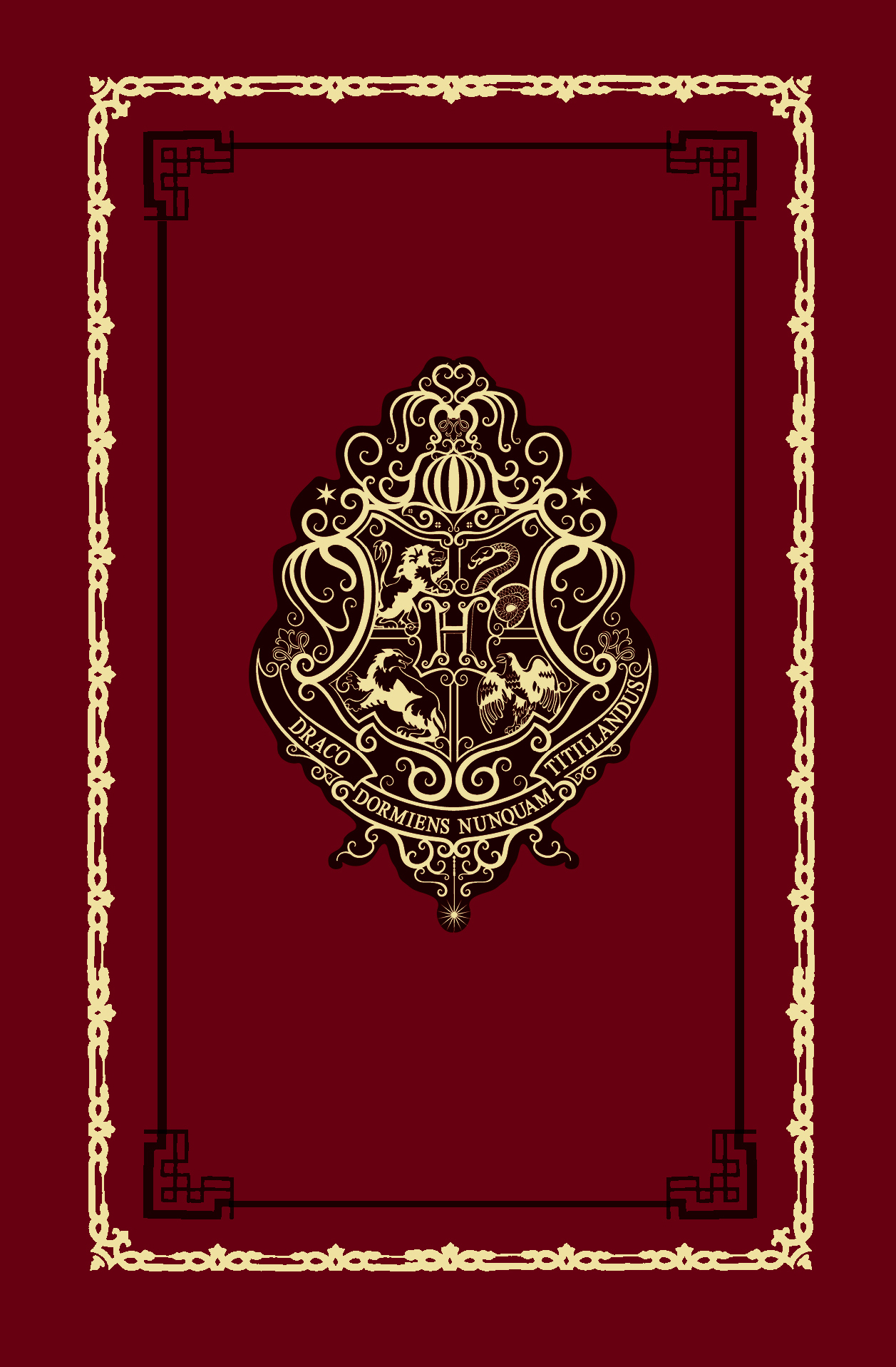 Блокнот. Гарри Поттер. Хогвартс (А5, 192 стр, цветной блок, обложка из красной кожи с золотым тиснением)