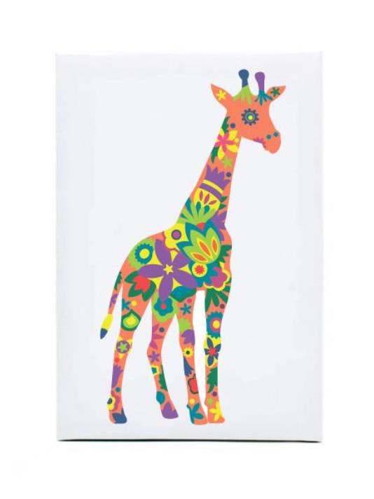 Развивашки.Р3112 Раскраска на холсте Цветочный жираф 30х20