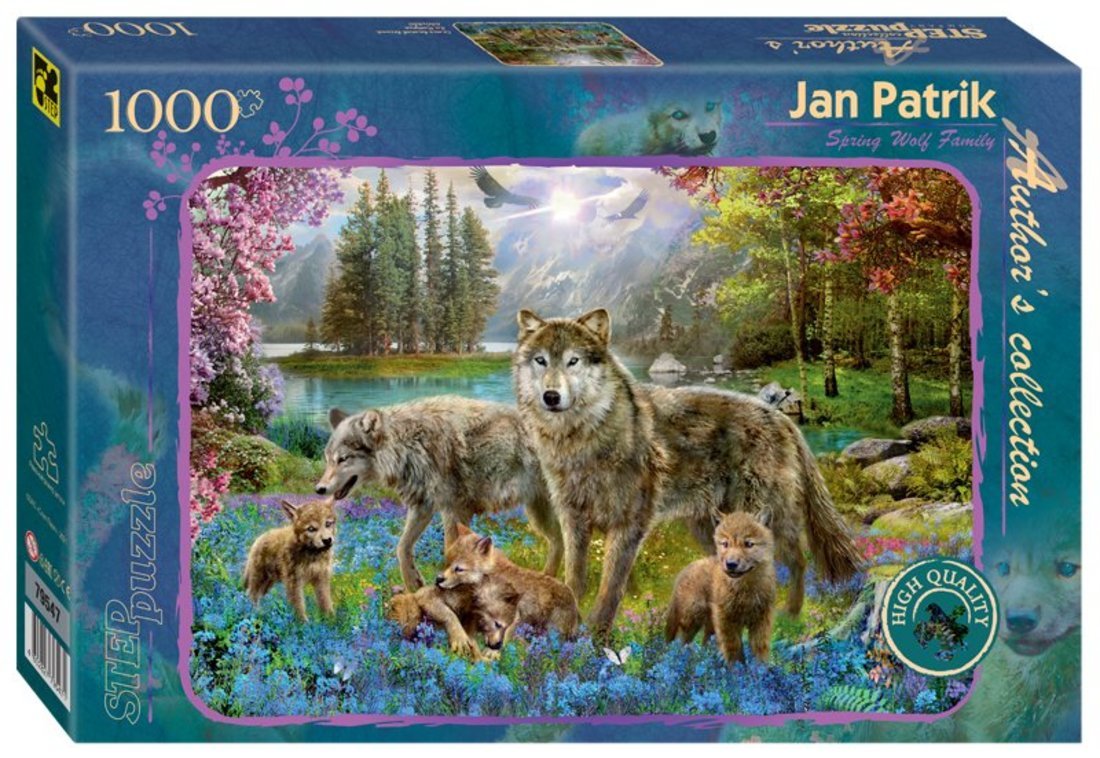 79547 Мозаика puzzle 1000 Семья волков весной
